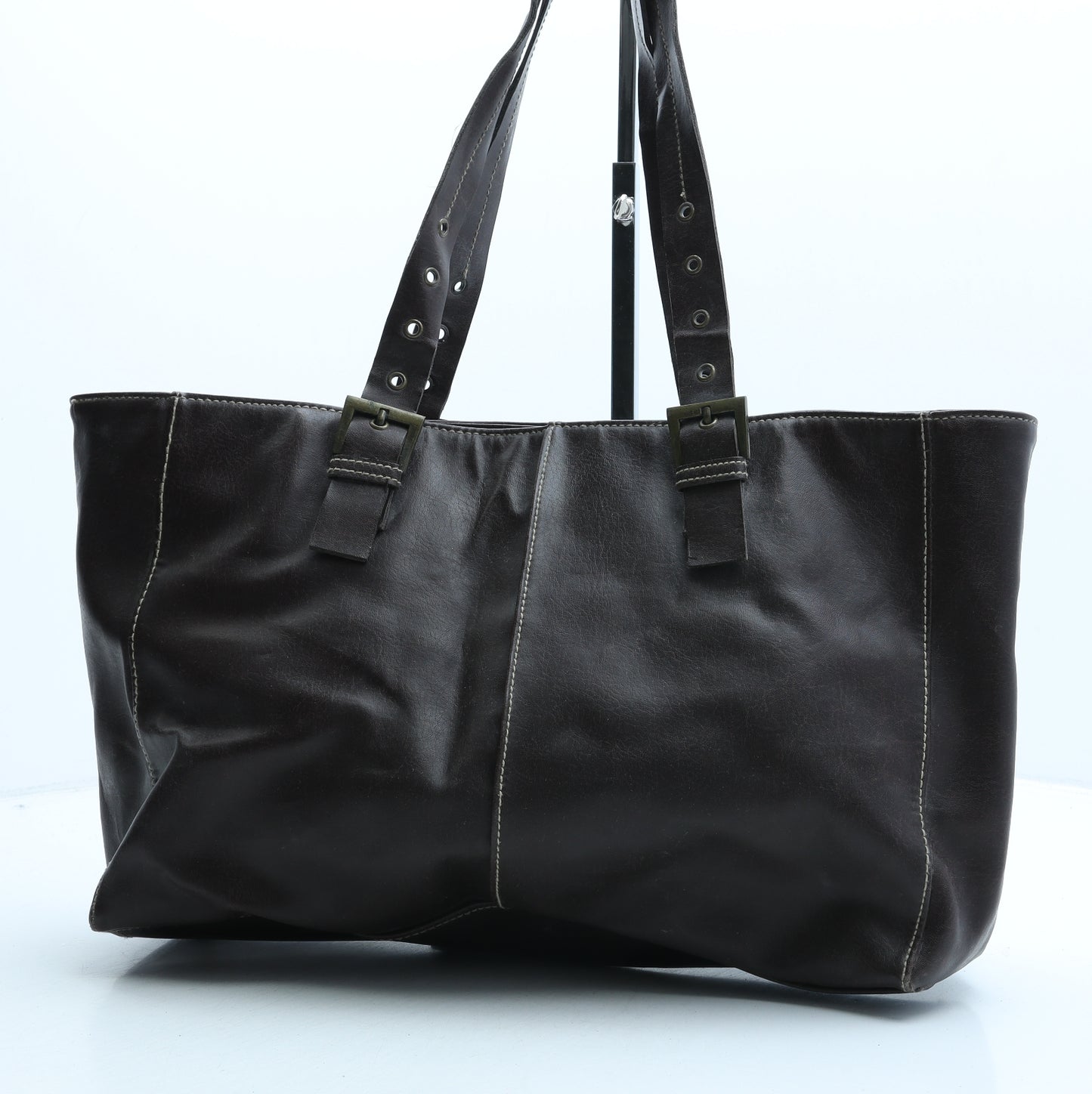 Preworn Womens Brown PVC Tote Size Large