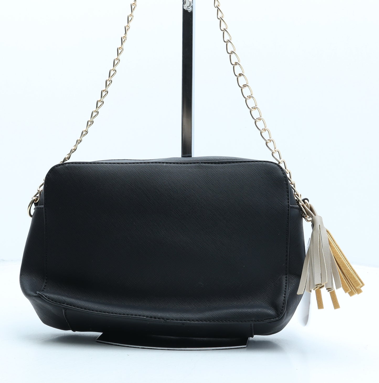 Nicole Brown Womens Black Polyester Crossbody Size Small