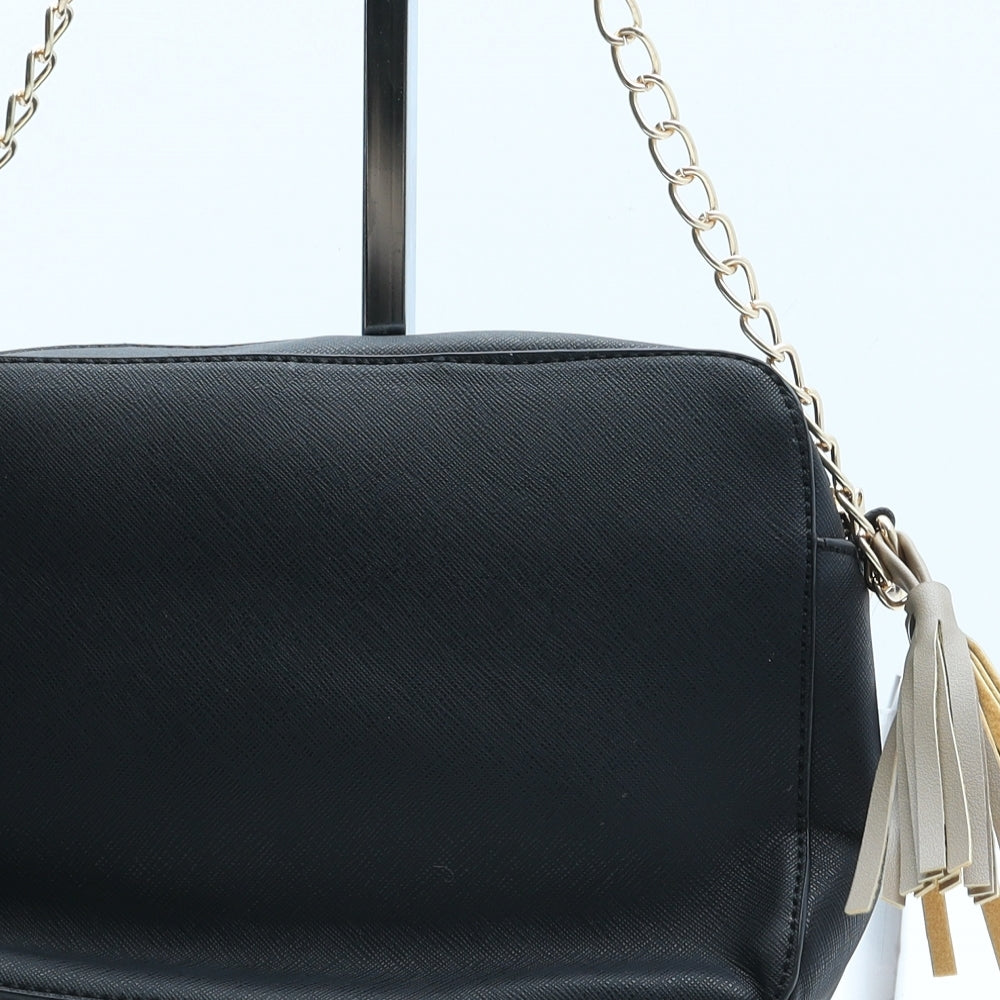 Nicole Brown Womens Black Polyester Crossbody Size Small