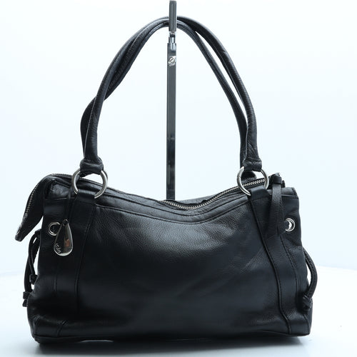 Tula Womens Black Polyurethane Top Handle Bag Size Medium
