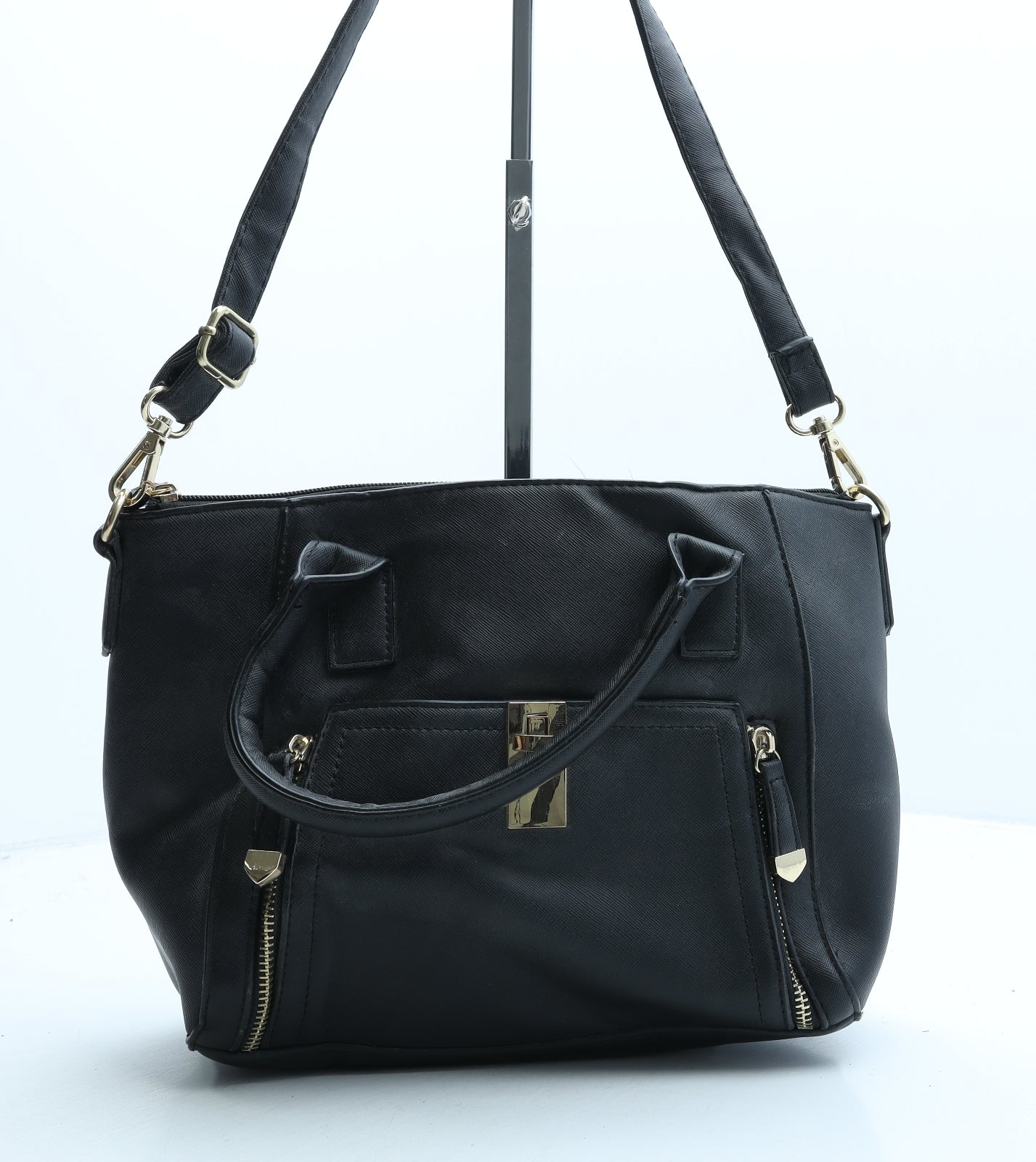 New Look Womens Black Polyurethane Crossbody Size Medium