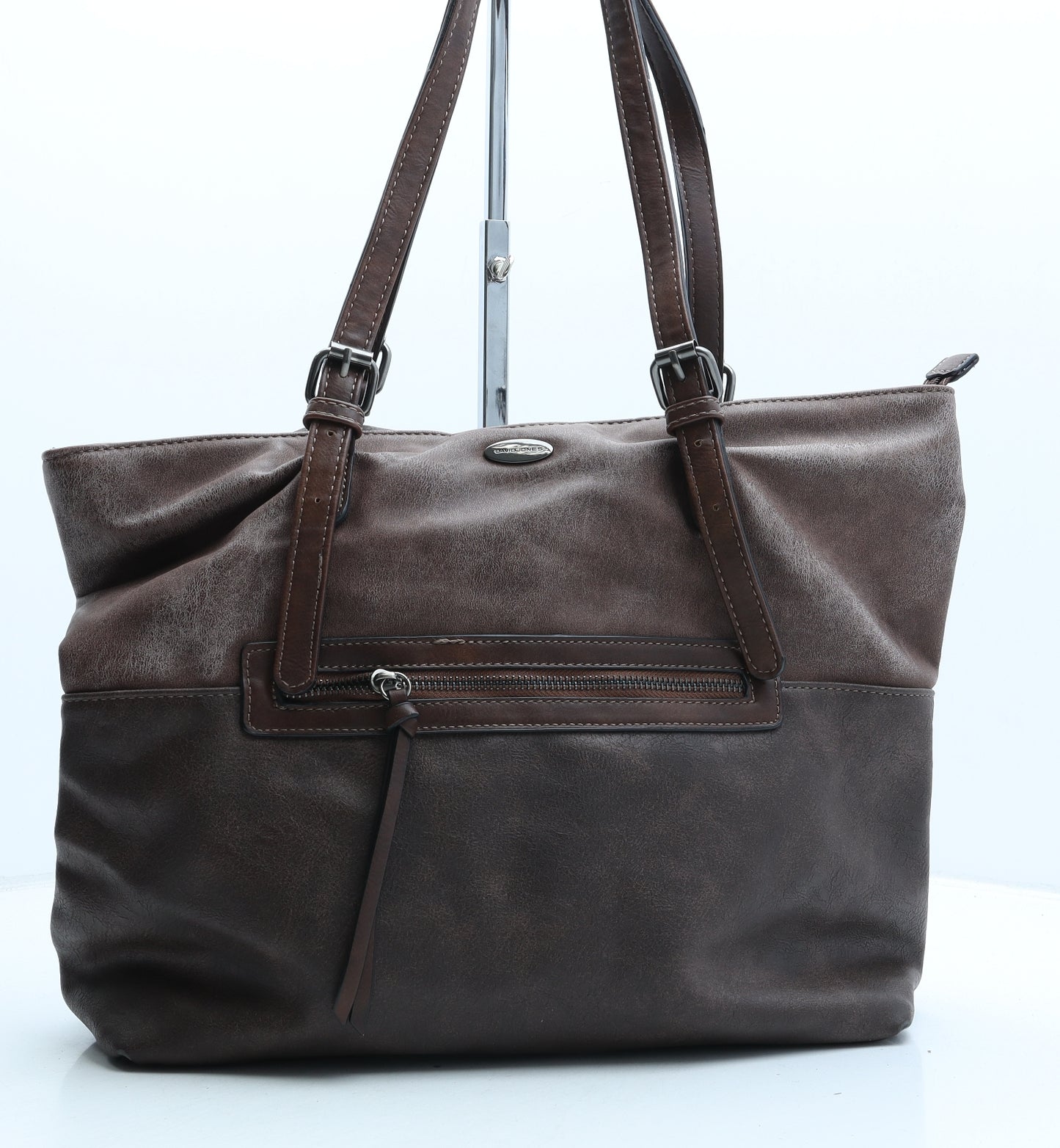 David Jones Womens Brown Polyurethane Tote Size Large