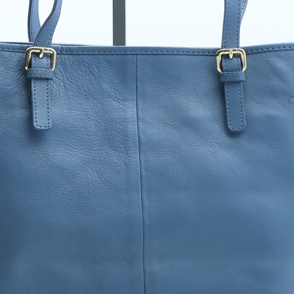 Paul Costelloe Womens Blue Leather Tote Size Large
