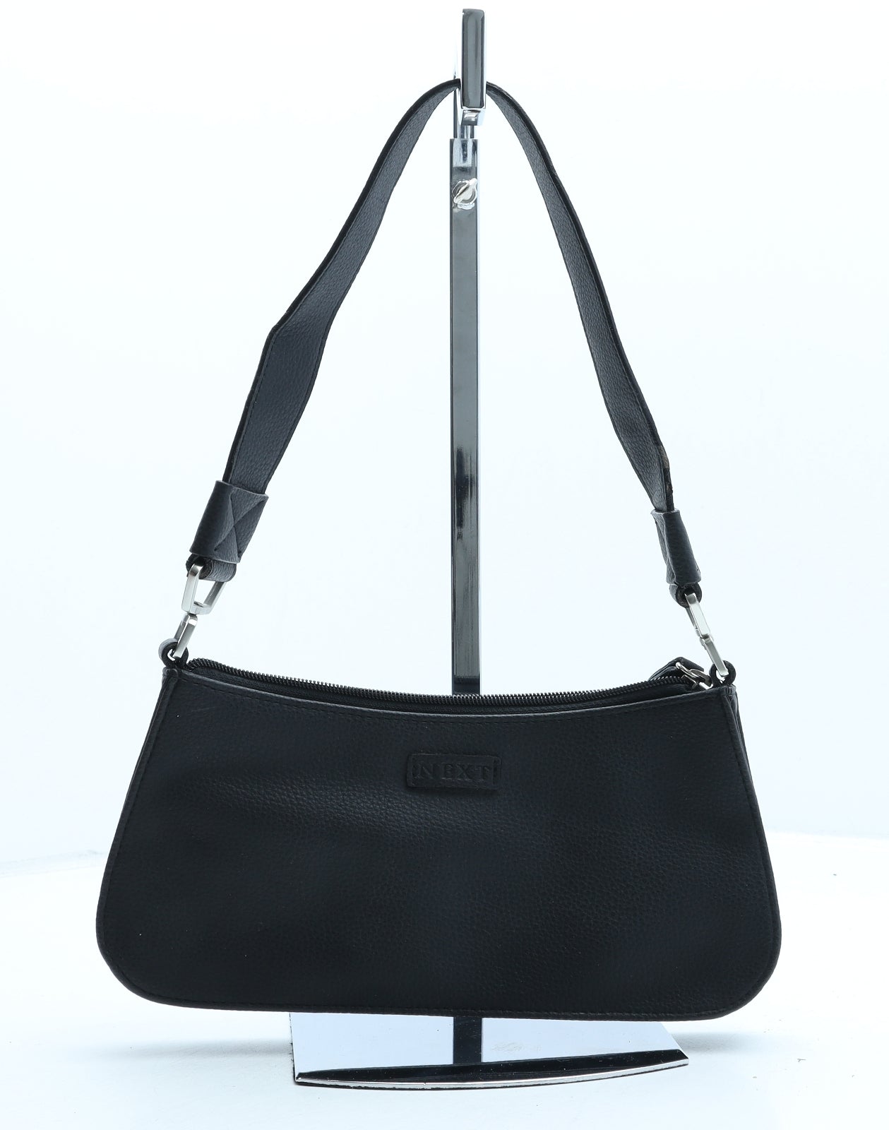 NEXT Womens Black PVC Shoulder Bag Size Small