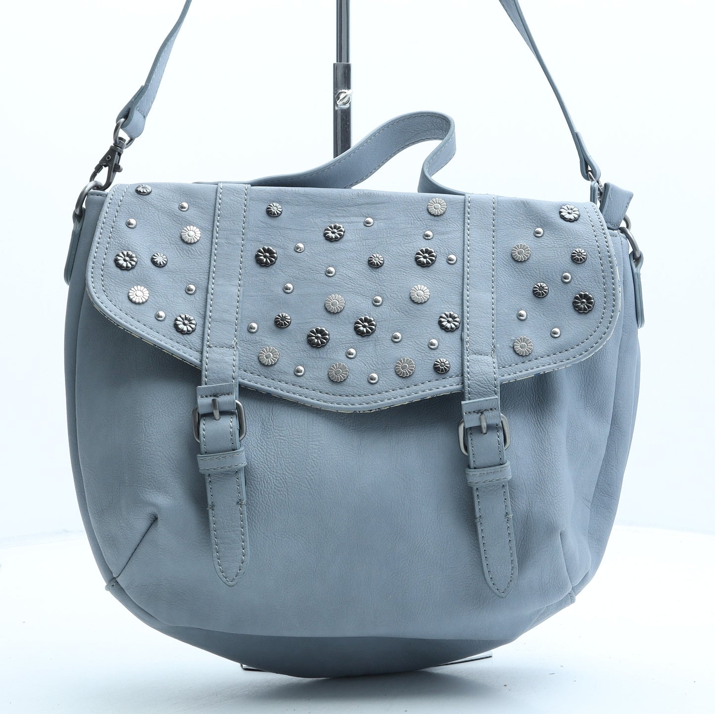 Marks and Spencer Womens Blue Polyurethane Crossbody Size Medium