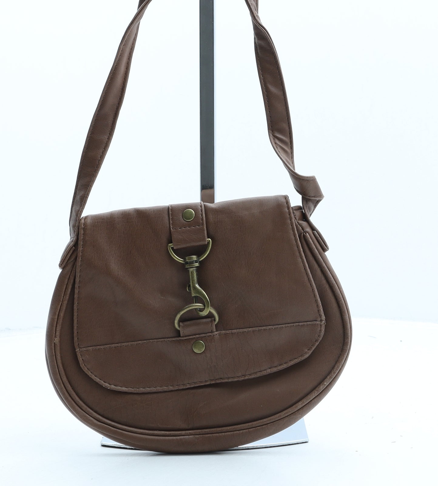 Preworn Womens Brown PVC Crossbody Size Small