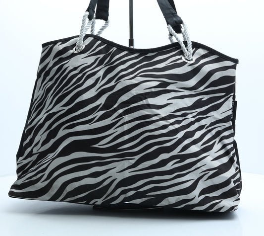 Preworn Womens White Animal Print Polyester Shoulder Bag Size Extra Large - Zebra