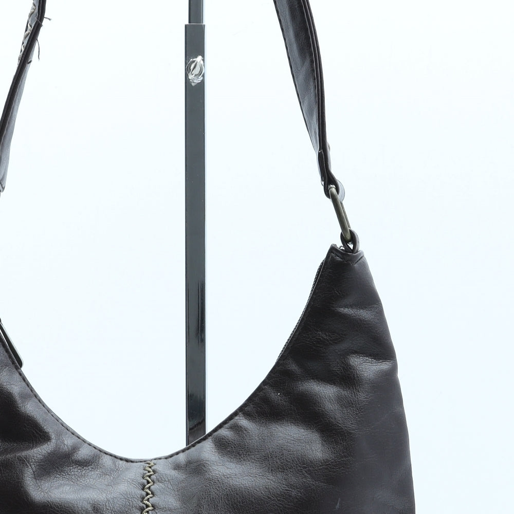 Preworn Womens Brown Polyurethane Top Handle Bag Size Medium