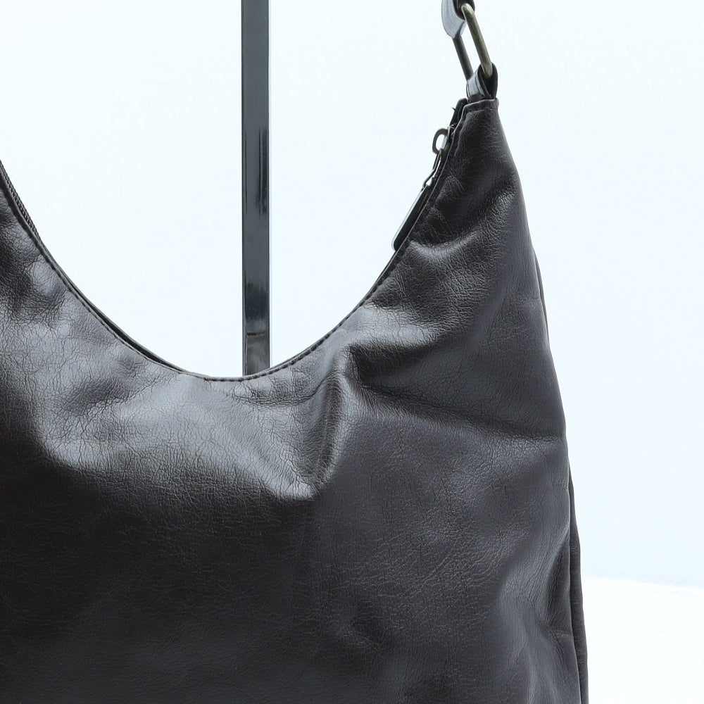 Preworn Womens Brown Polyurethane Top Handle Bag Size Medium