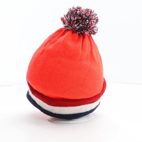 Unox Mens Red Striped Acrylic Beanie One Size
