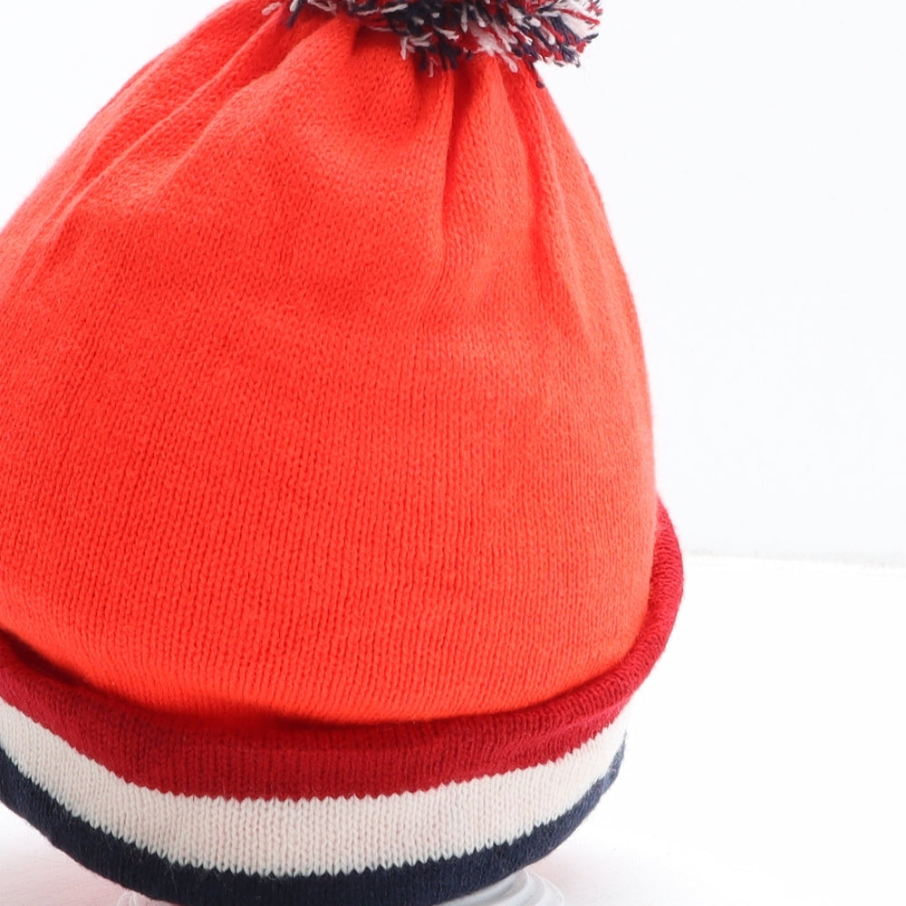 Unox Mens Red Striped Acrylic Beanie One Size