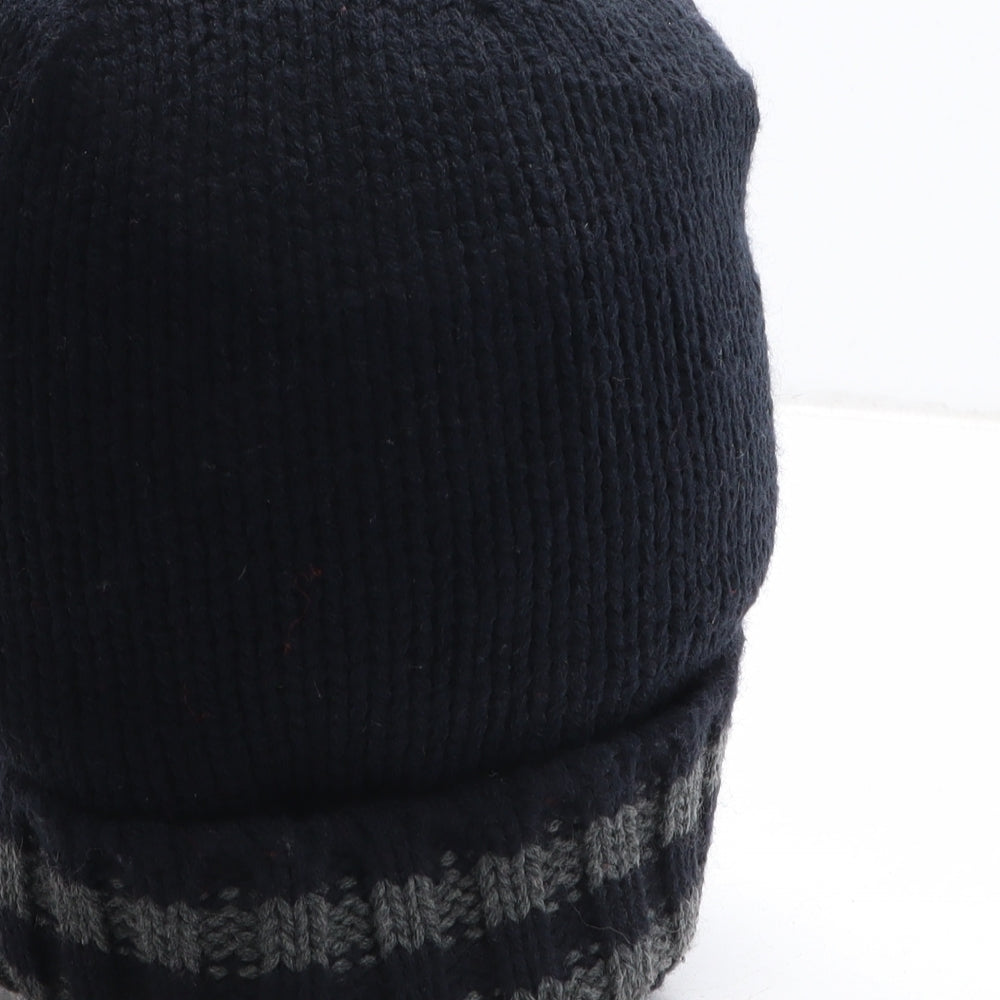 Marks and Spencer Mens Blue Acrylic Beanie One Size