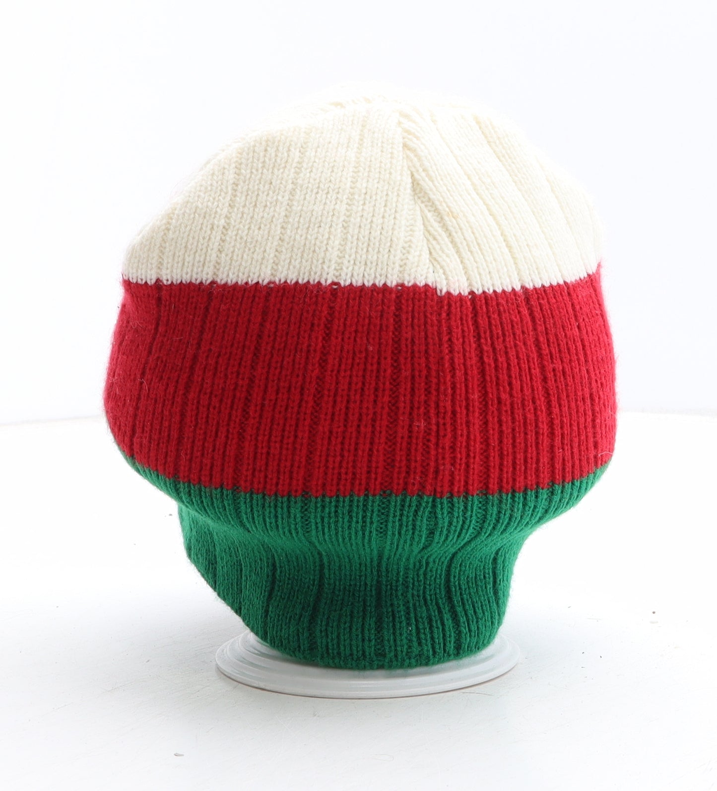 Wales Mens Multicoloured Striped Acrylic Beanie One Size - Welsh Dragon