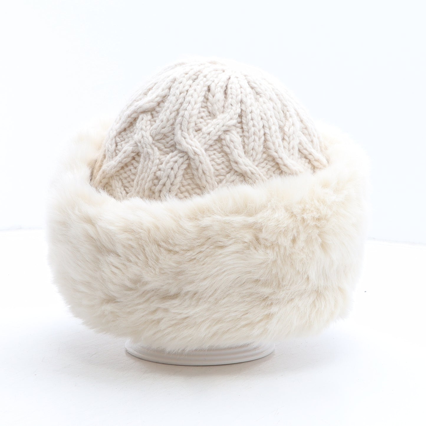 Marks and Spencer Womens White Acrylic Beanie One Size