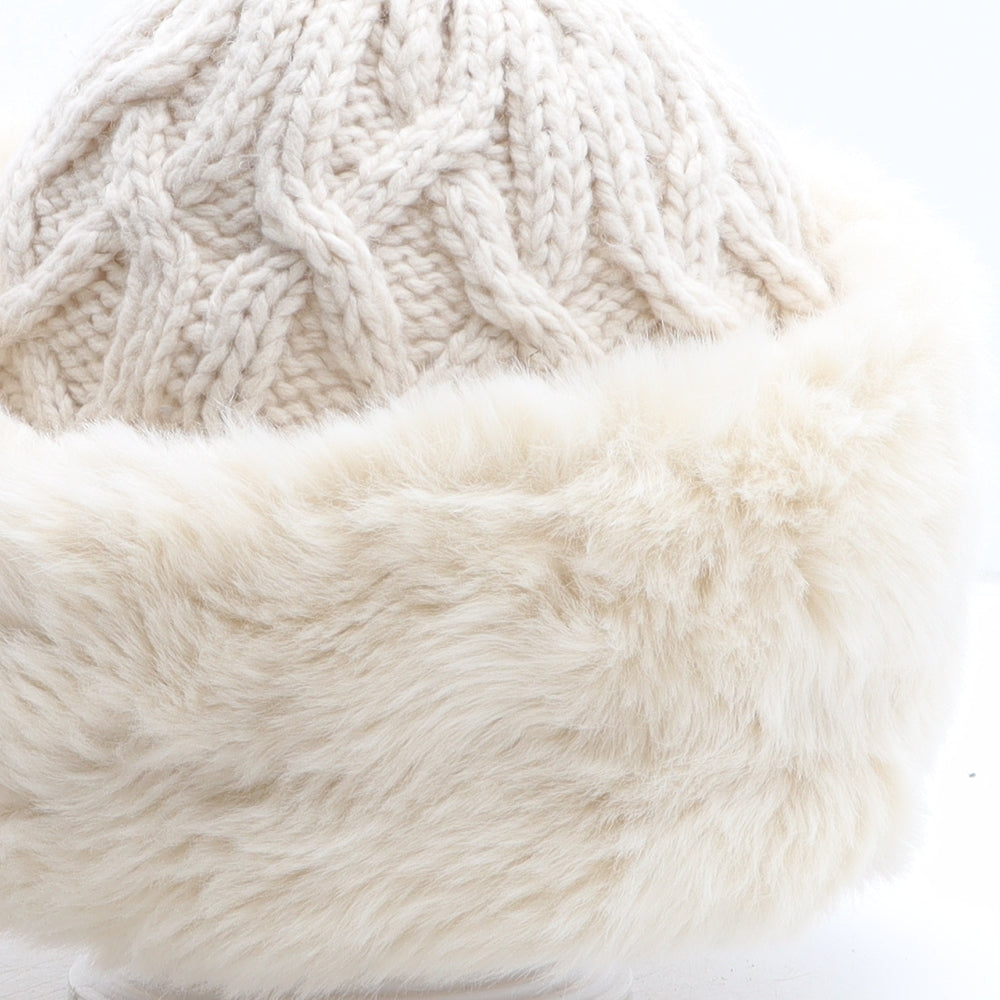 Marks and Spencer Womens White Acrylic Beanie One Size