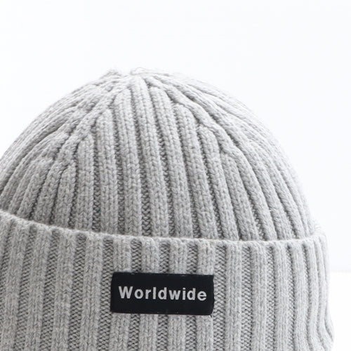 H&M Womens Grey Cotton Docker Cap One Size - Worldwide