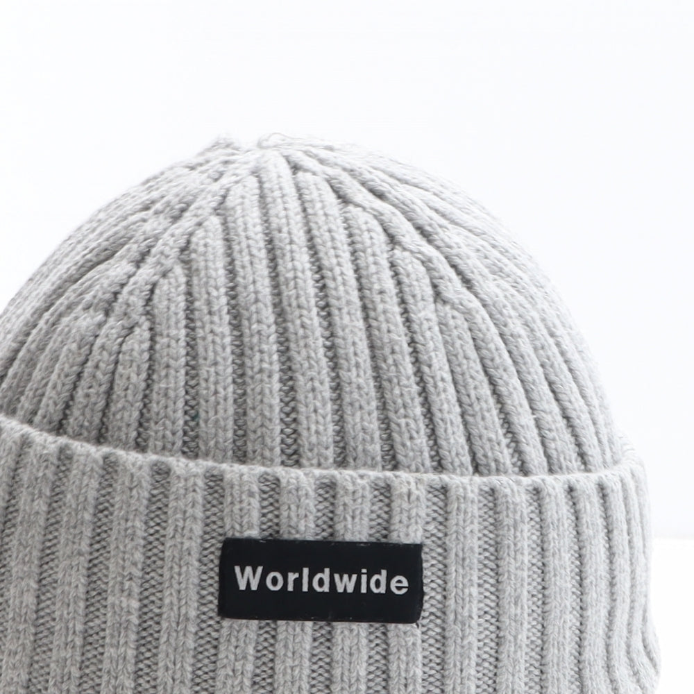 H&M Womens Grey Cotton Docker Cap One Size - Worldwide