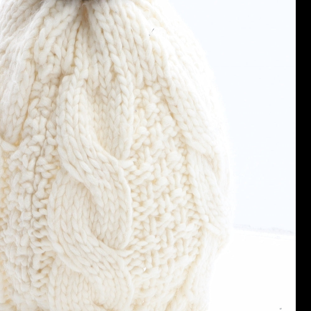 Aron Tradition Womens Ivory Acrylic Bobble Hat One Size