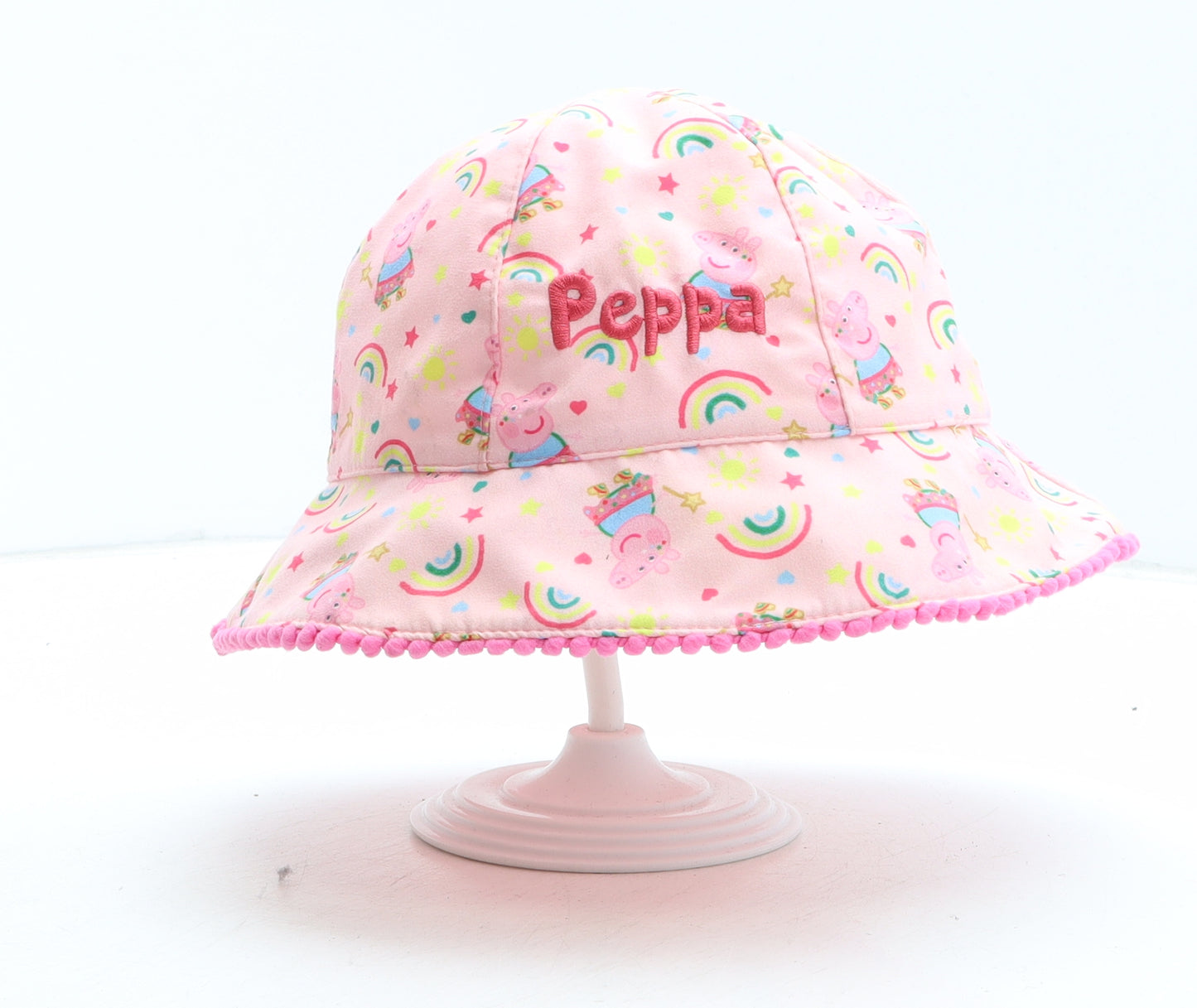 F&F Girls Pink Geometric Polyester Bucket Hat One Size - Peppa Pig