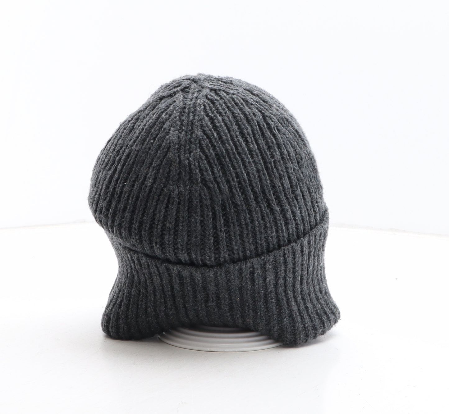 Tommy Hilfiger Mens Grey Wool Beanie One Size - Logo