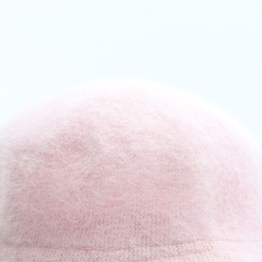 Preworn Womens Pink Angora Bucket Hat One Size