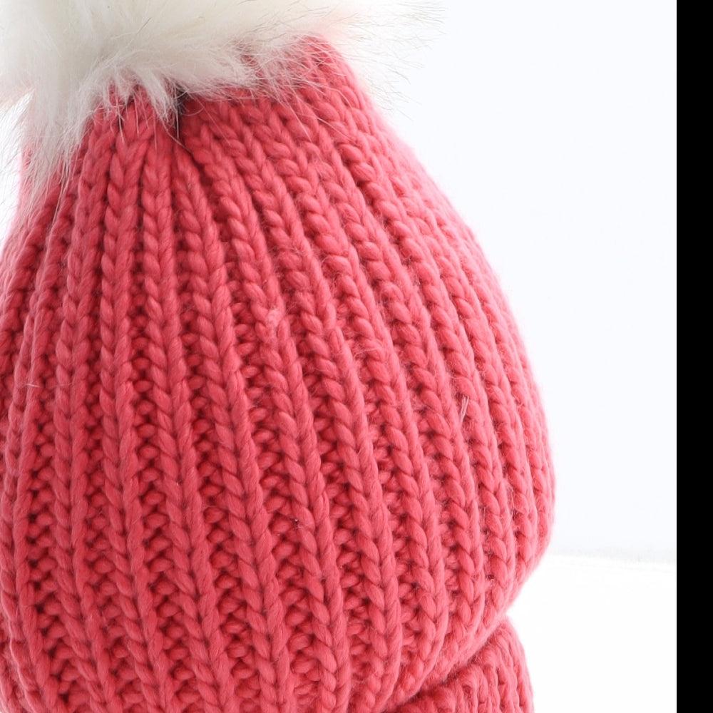 New Look Womens Pink Acrylic Bobble Hat One Size