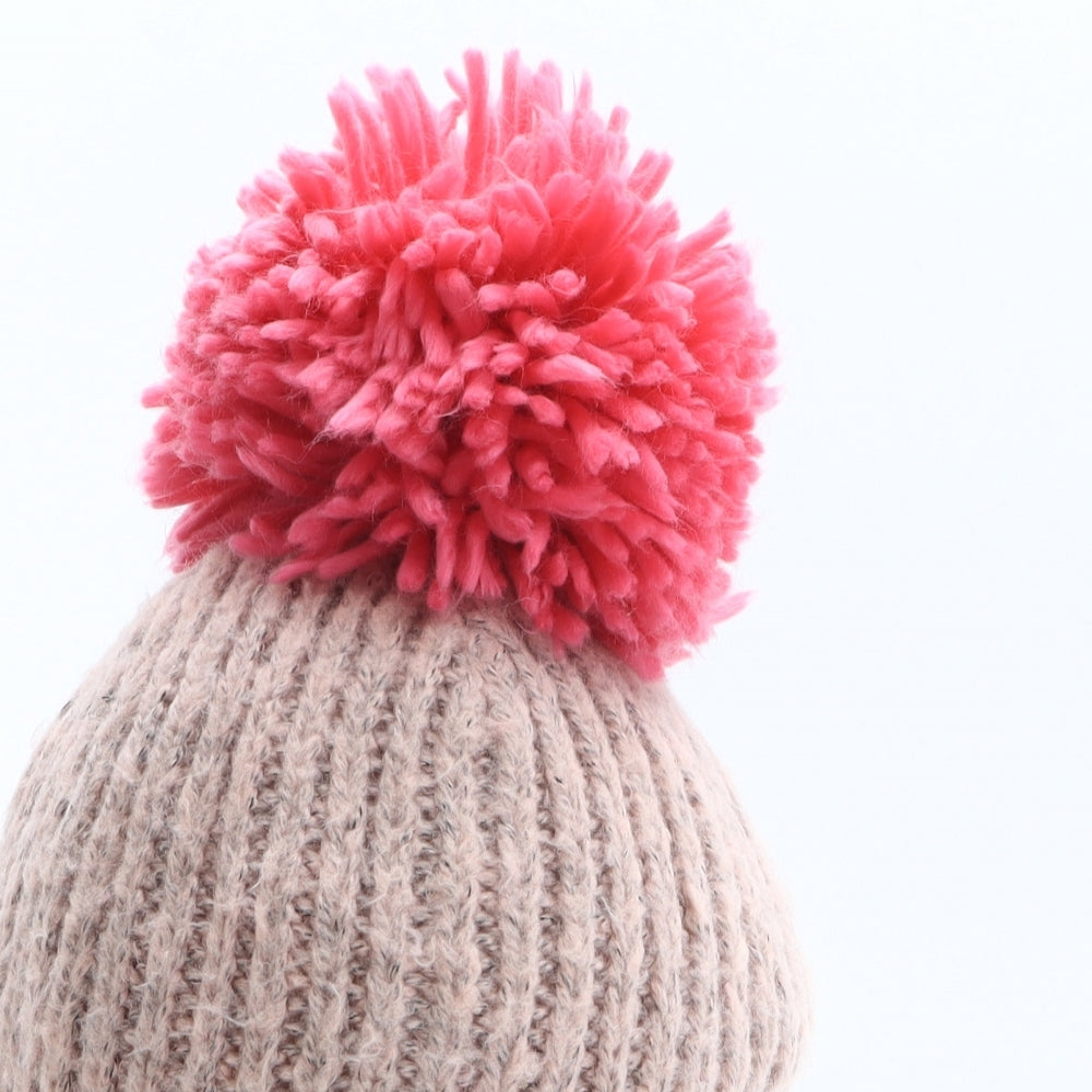 Topshop Womens Pink Acrylic Bobble Hat One Size