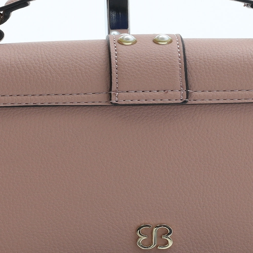Bessie Womens Pink Polyurethane Crossbody Size Small - Flower Detail