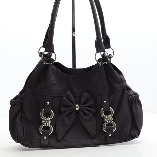 Plus+ Womens Purple Geometric Polyurethane Top Handle Bag Size Medium