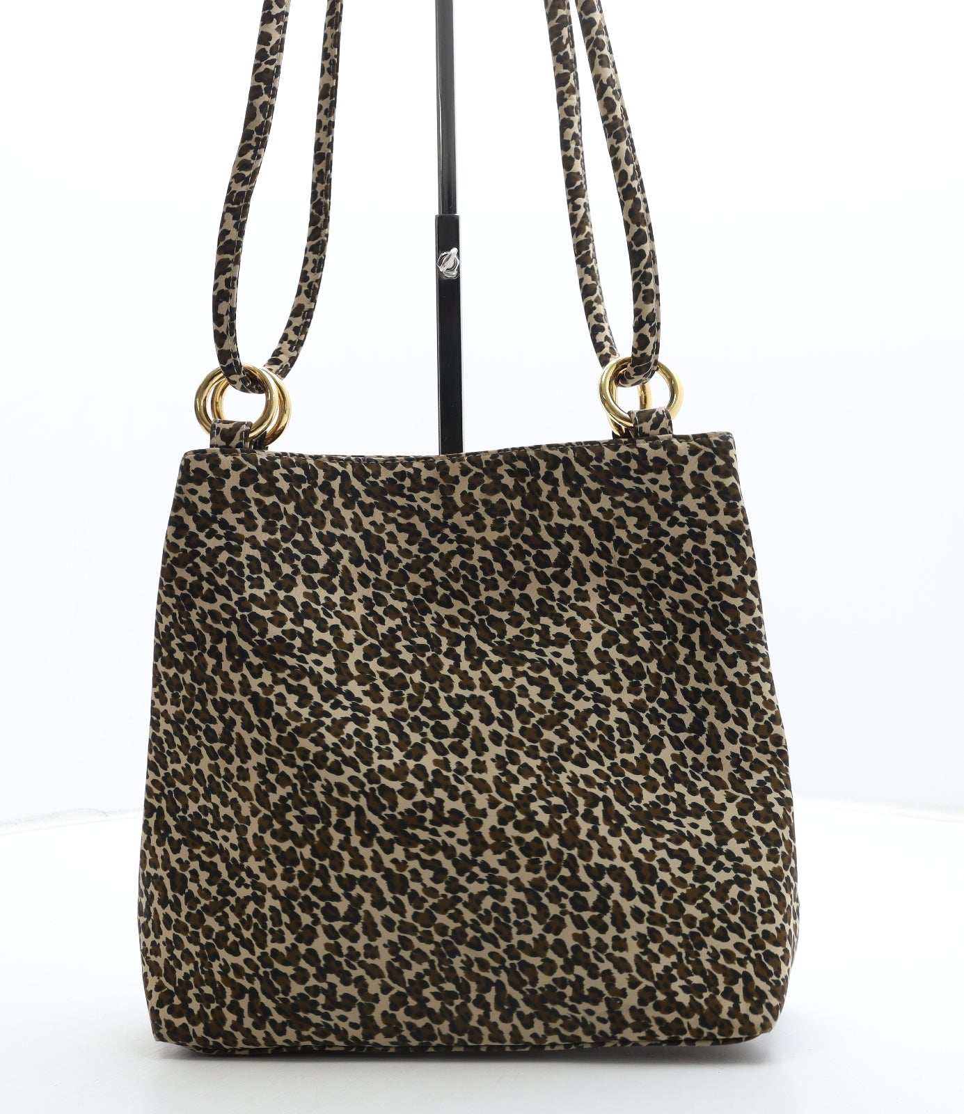 John Lewis Womens Brown Animal Print Polyester Shoulder Bag Size Medium - Leopard Print