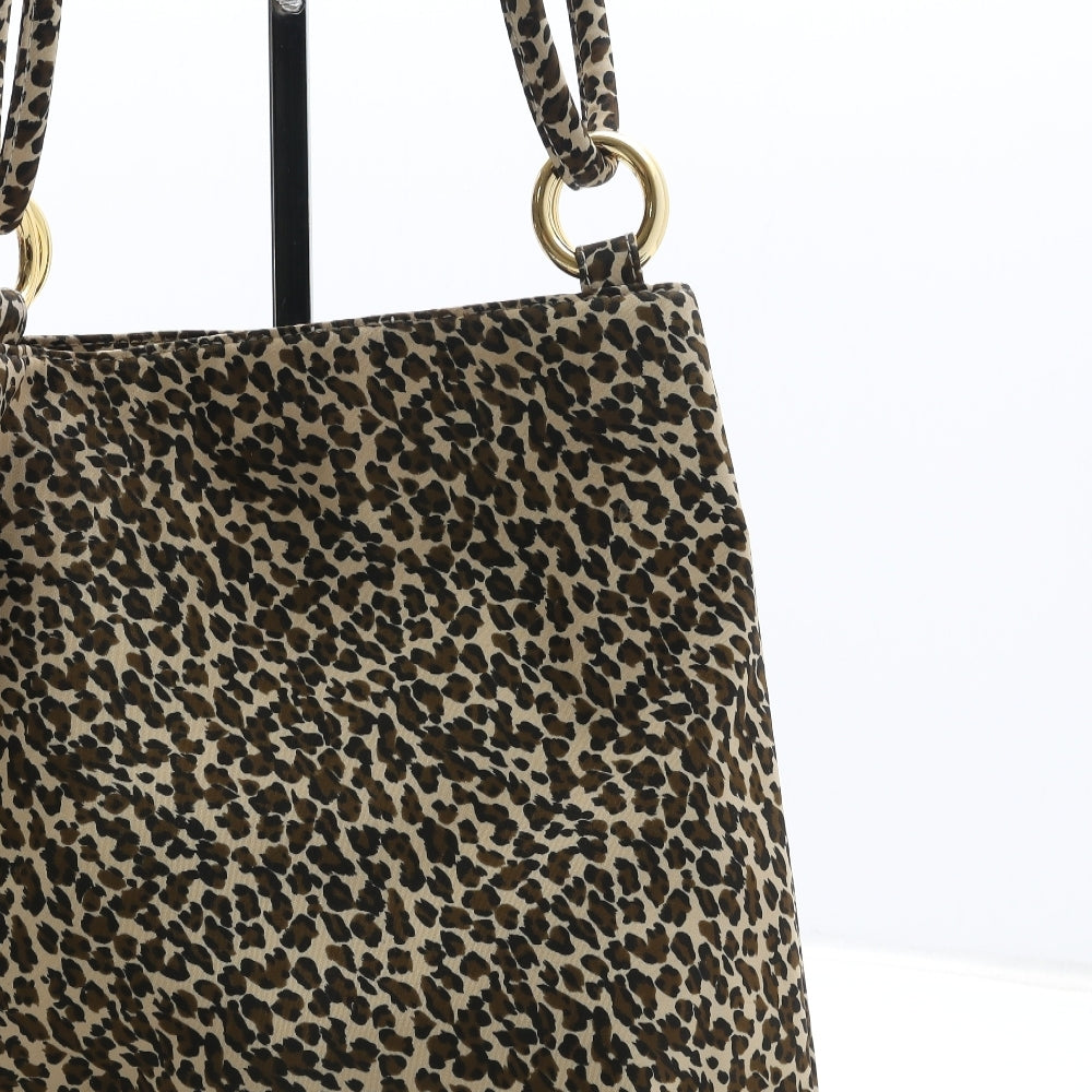 John Lewis Womens Brown Animal Print Polyester Shoulder Bag Size Medium - Leopard Print