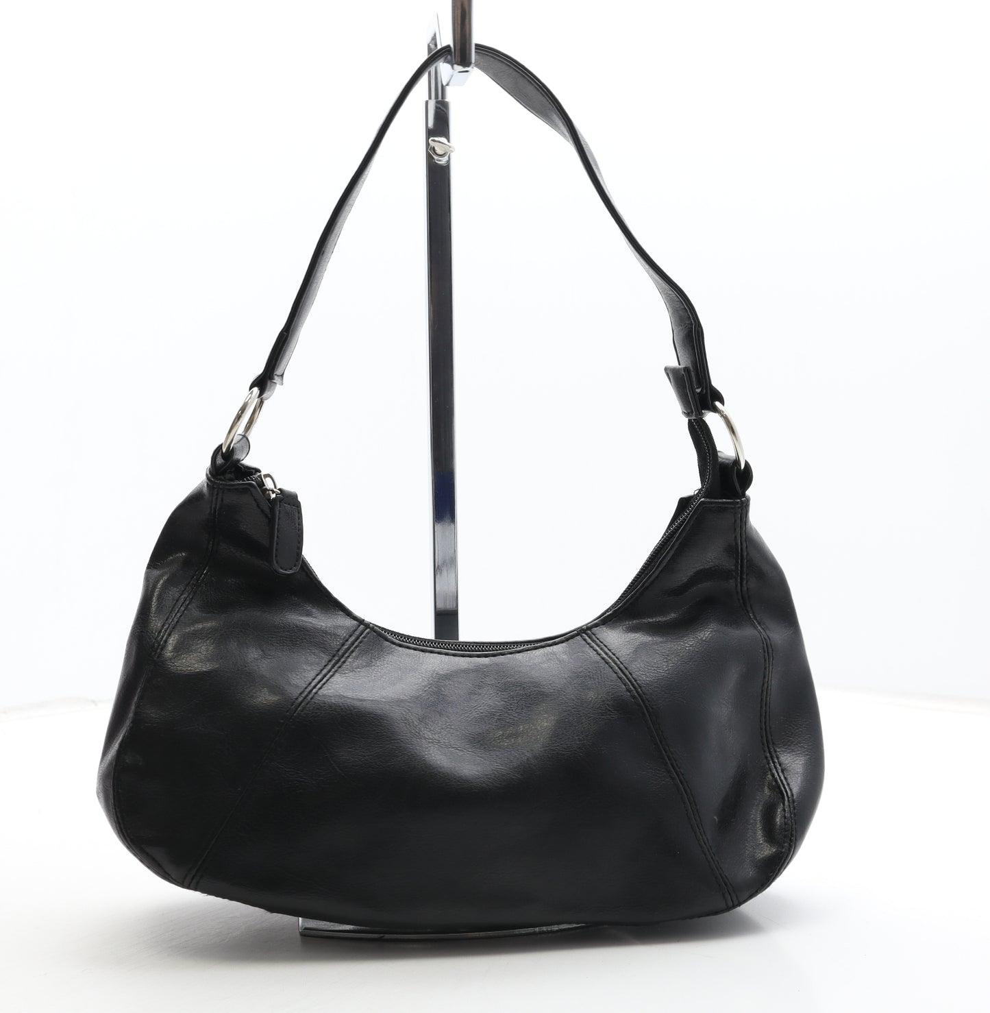 F&F Womens Black Ombré Polyurethane Shoulder Bag Size Small