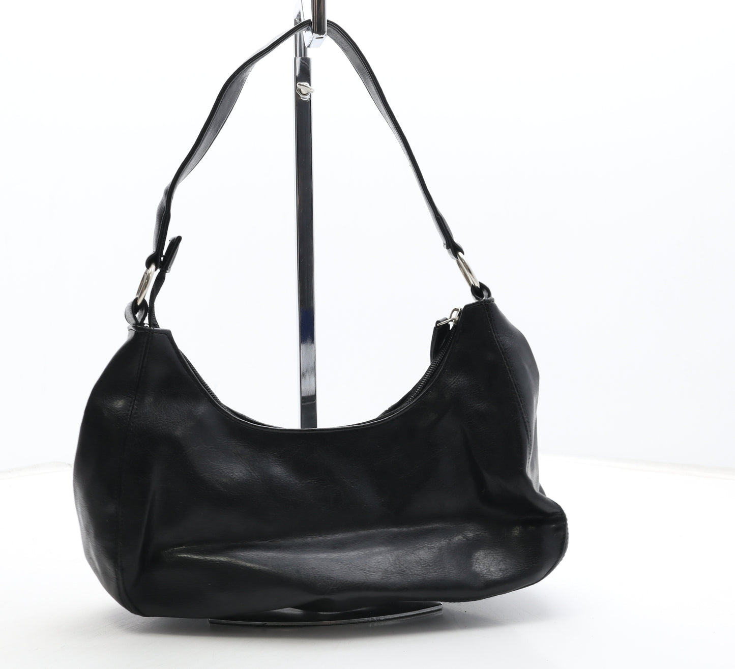 F&F Womens Black Ombré Polyurethane Shoulder Bag Size Small