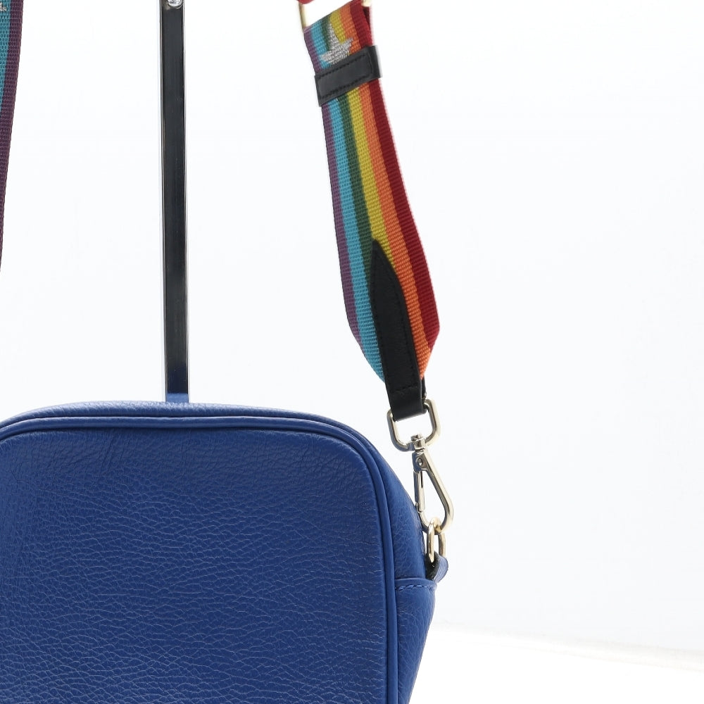 Preworn Womens Blue Leather Crossbody Size Small
