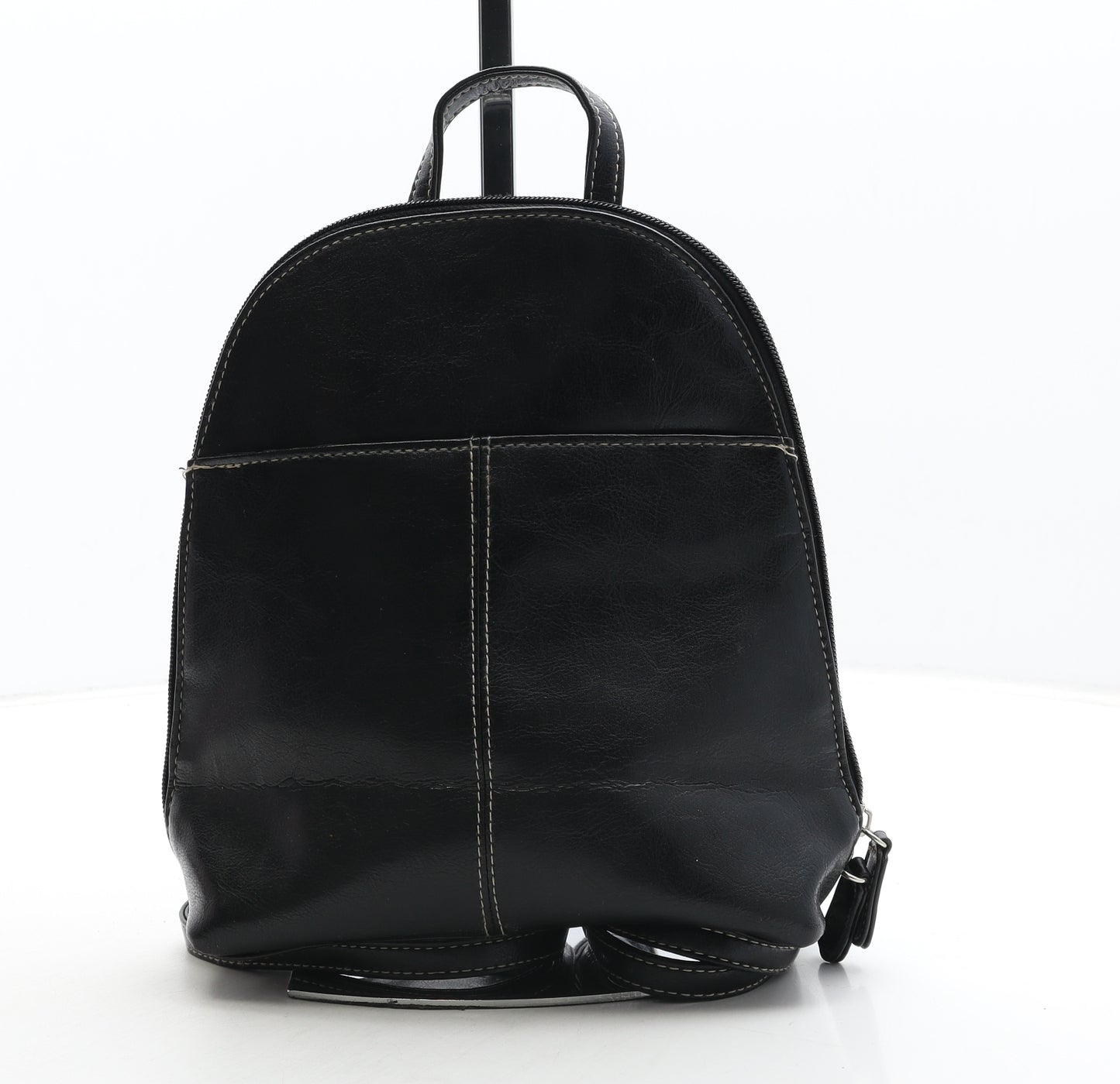 F&F Womens Black Polyurethane Backpack Size Medium