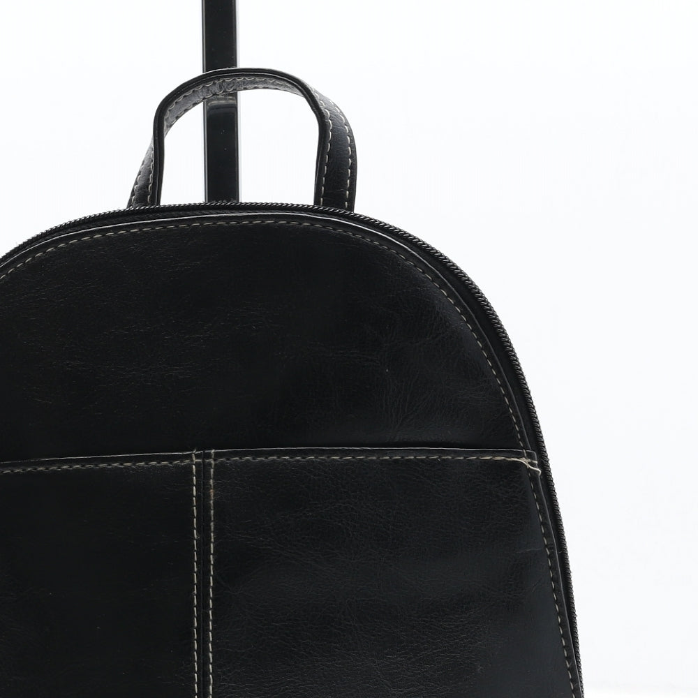 F&F Womens Black Polyurethane Backpack Size Medium