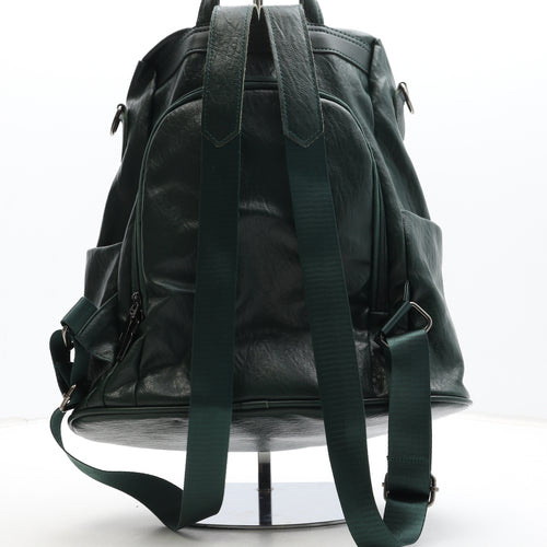 Preworn Womens Green Polyurethane Backpack Size Medium