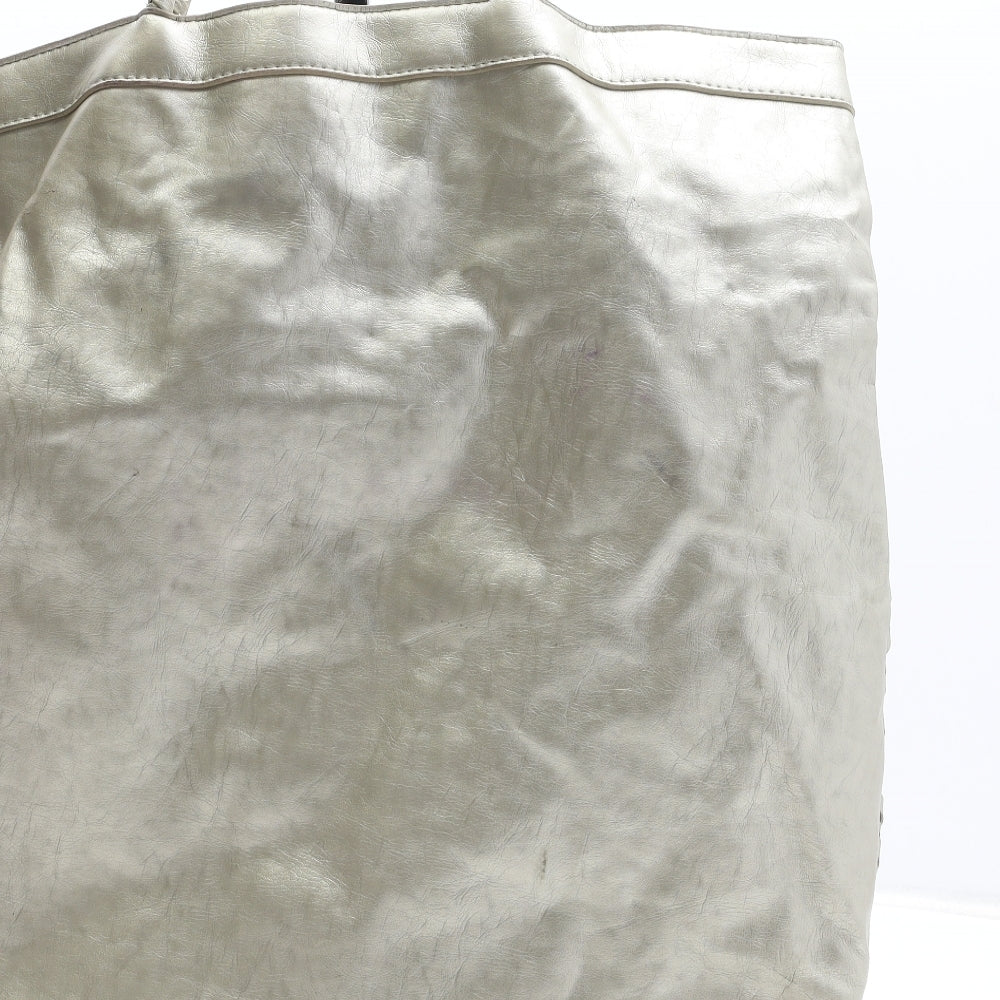 River Island Womens Gold Geometric Polyurethane Top Handle Bag Size Large