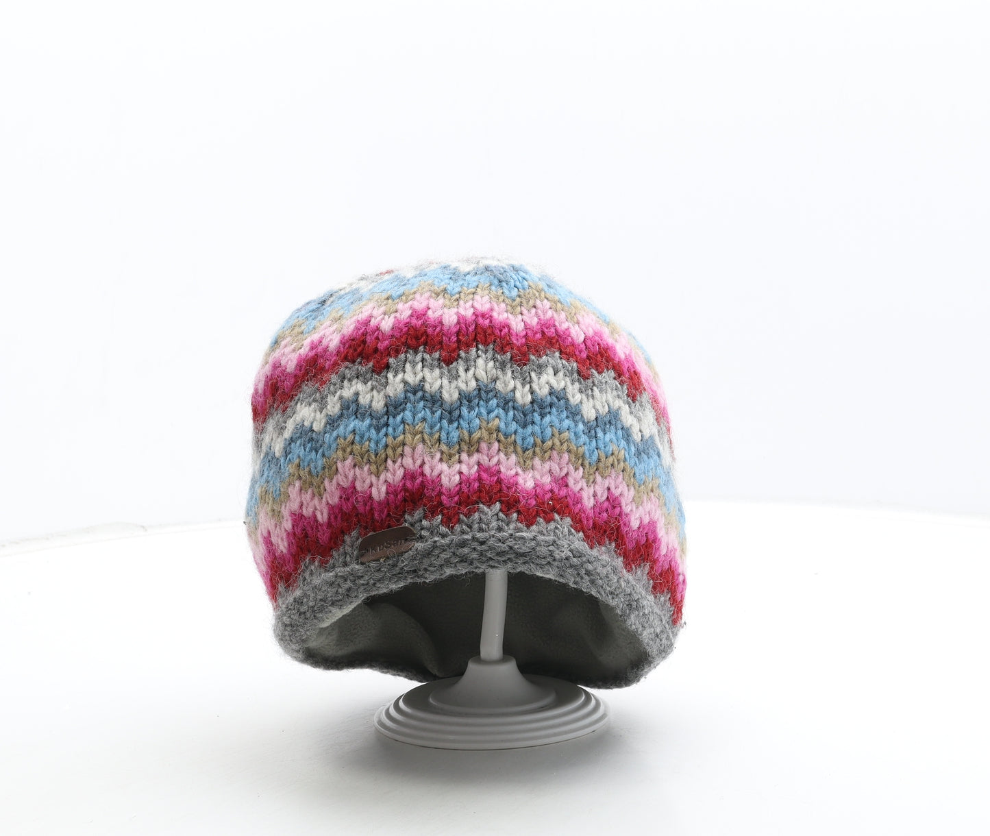 Headwear by Kusan Womens Multicoloured Geometric Wool Beanie One Size