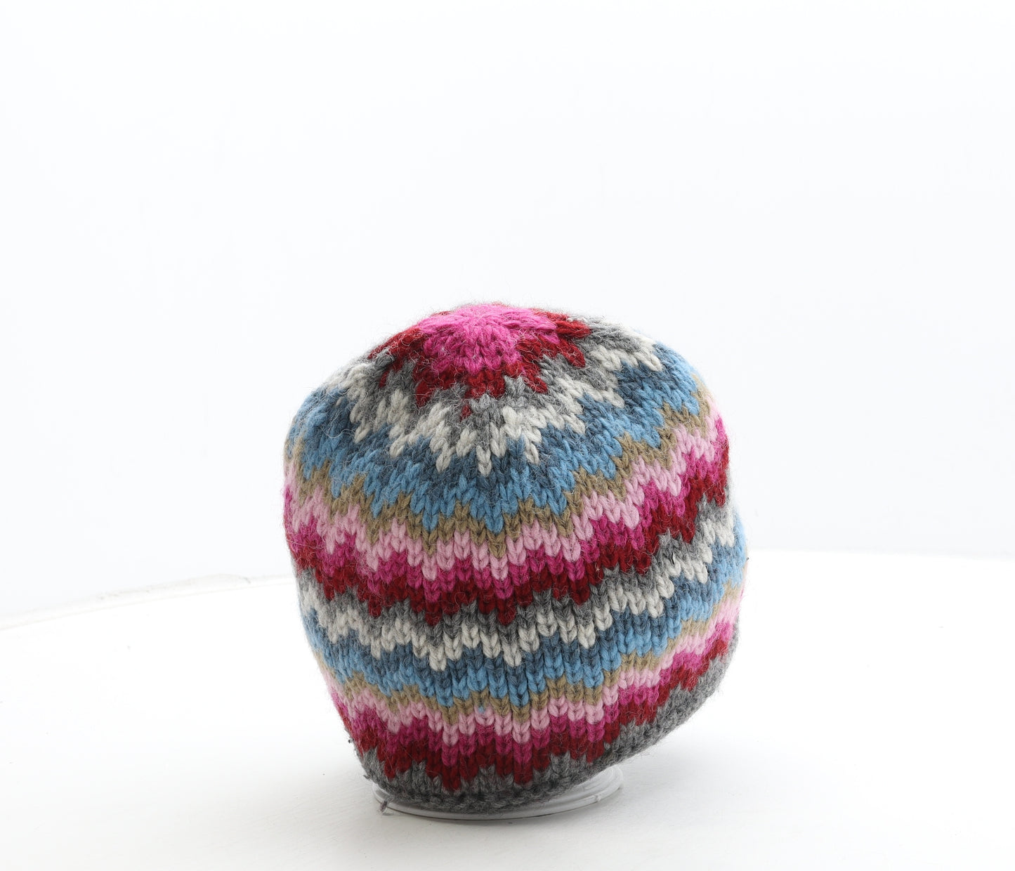 Headwear by Kusan Womens Multicoloured Geometric Wool Beanie One Size