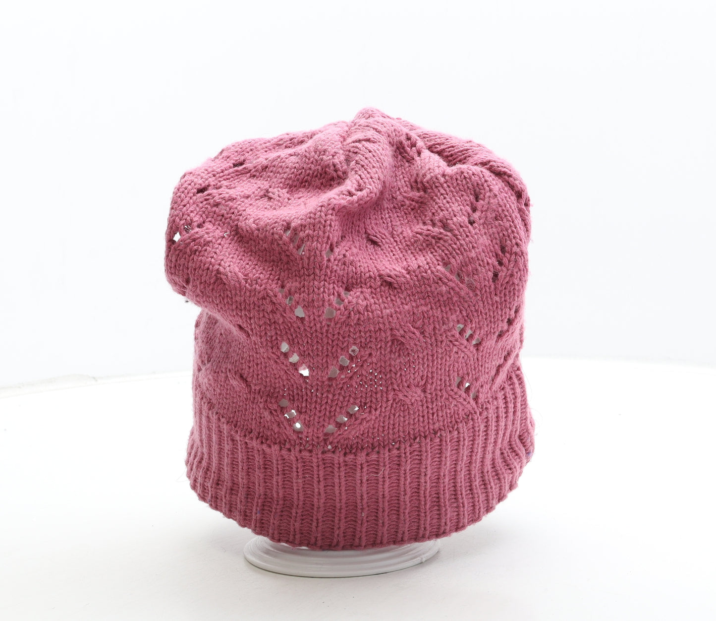 This is J Womens Pink Acrylic Beanie One Size