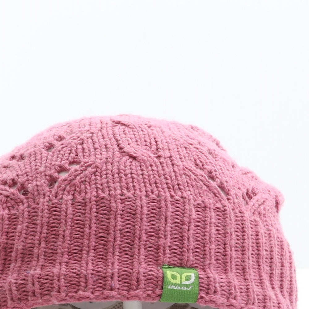 This is J Womens Pink Acrylic Beanie One Size