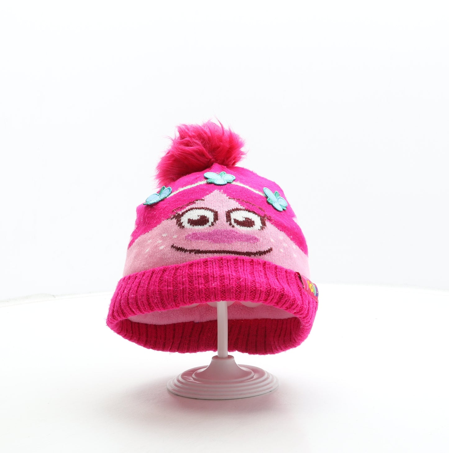 TU Girls Pink Acrylic Beanie Size S - Trolls