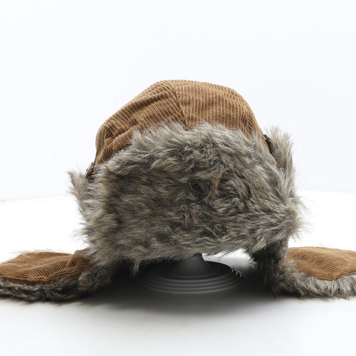 Matalan Mens Brown Cotton Trapper Hat One Size
