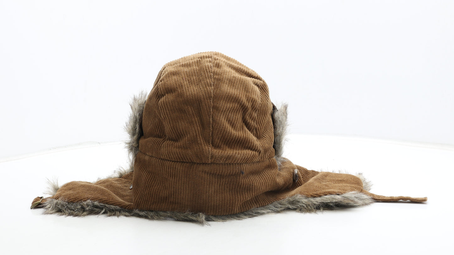 Matalan Mens Brown Cotton Trapper Hat One Size