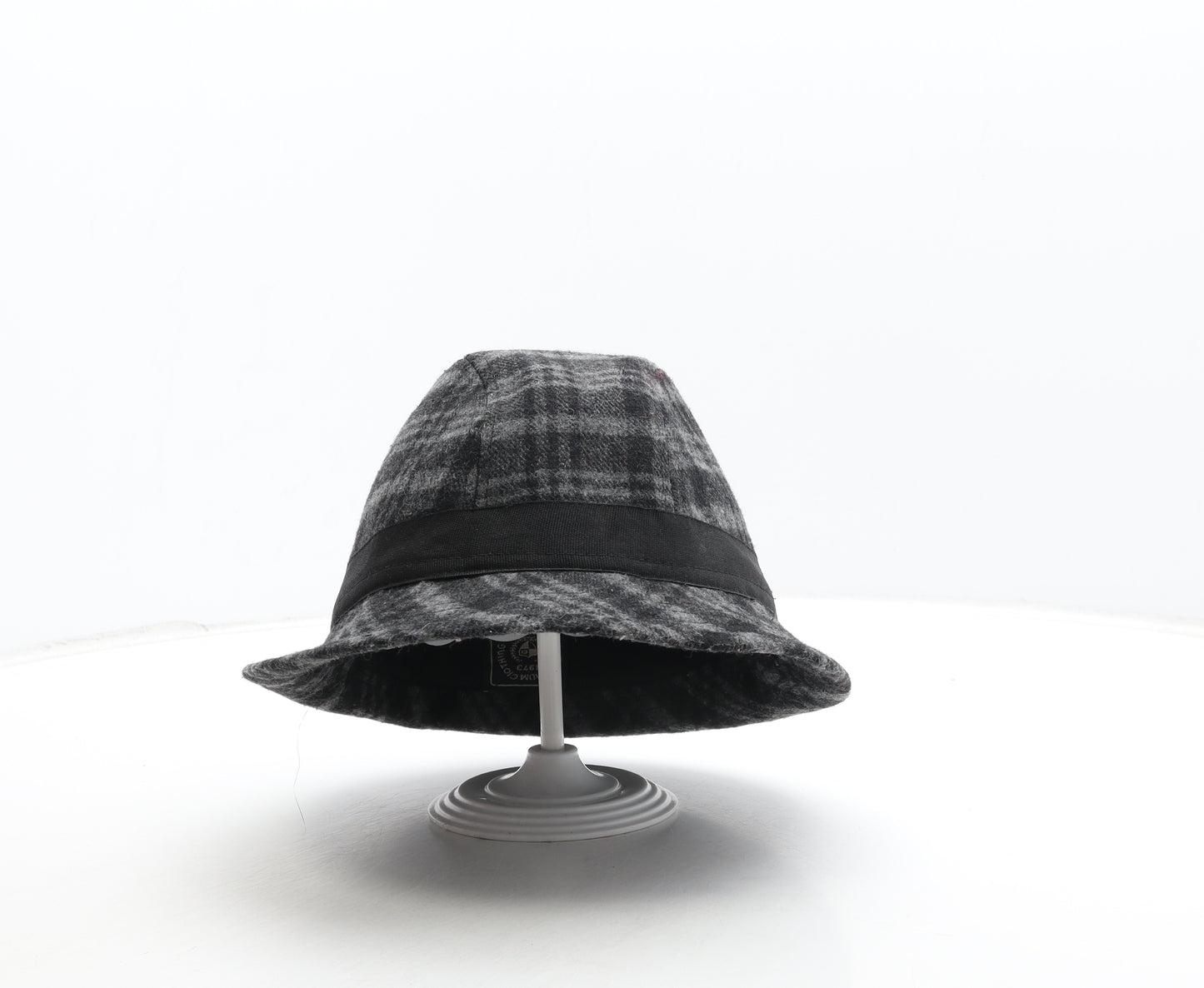 Easy Premium Clothing Womens Grey Plaid Polyester Trilby Size S