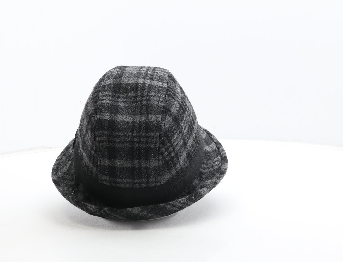 Easy Premium Clothing Womens Grey Plaid Polyester Trilby Size S