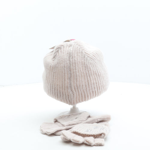 Accessorize Girls Pink Acrylic Beanie Size S