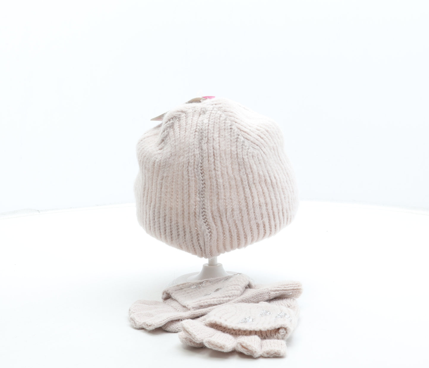 Accessorize Girls Pink Acrylic Beanie Size S