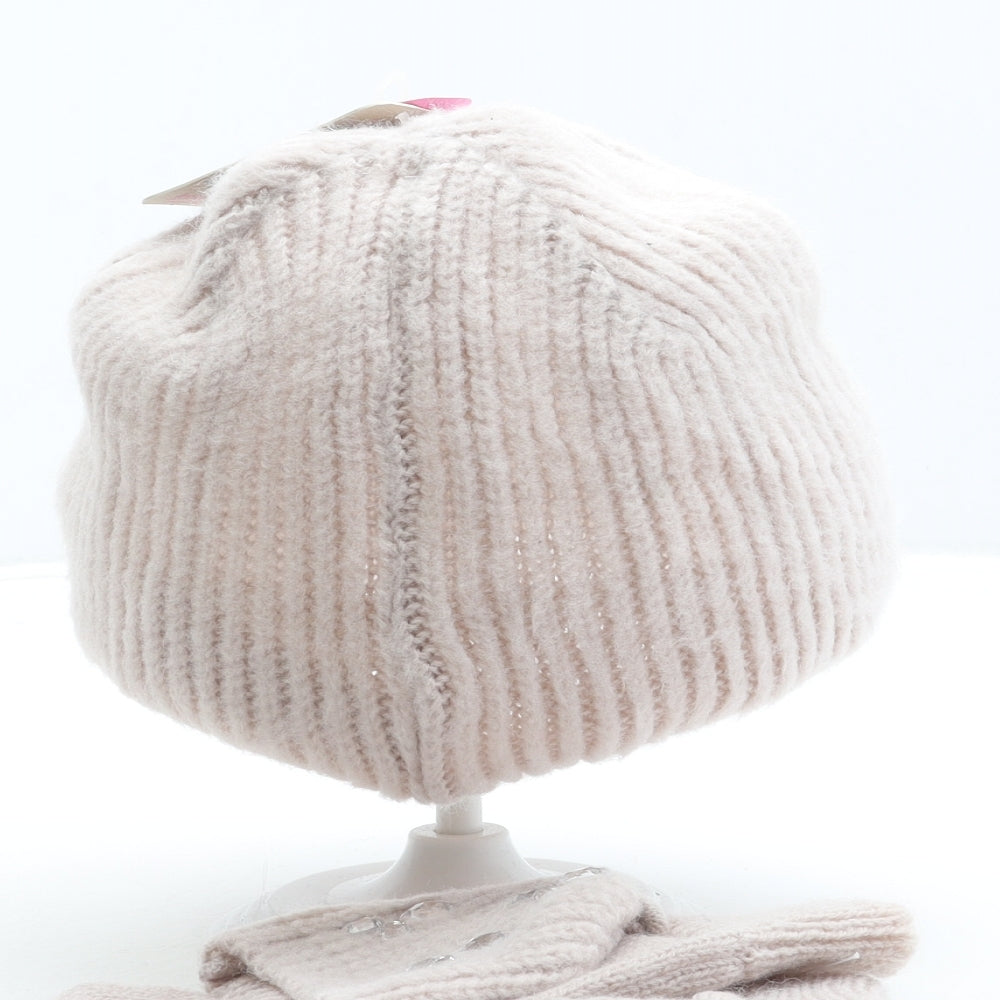 Accessorize Girls Pink Acrylic Beanie Size S